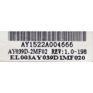 FUENTE DE PODER / UPSTAR AY039D-2MF02 / 3BS0061714 / AY1522A004666 / REV: 1.0 / E112804 / EL003AY039D1MF020 / PANEL TH270L301-05 / MODELO M27A2